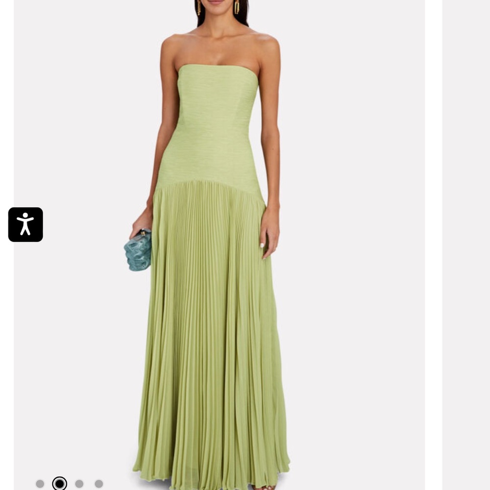 ISO alexis sunniva pleated dress in green (size small)